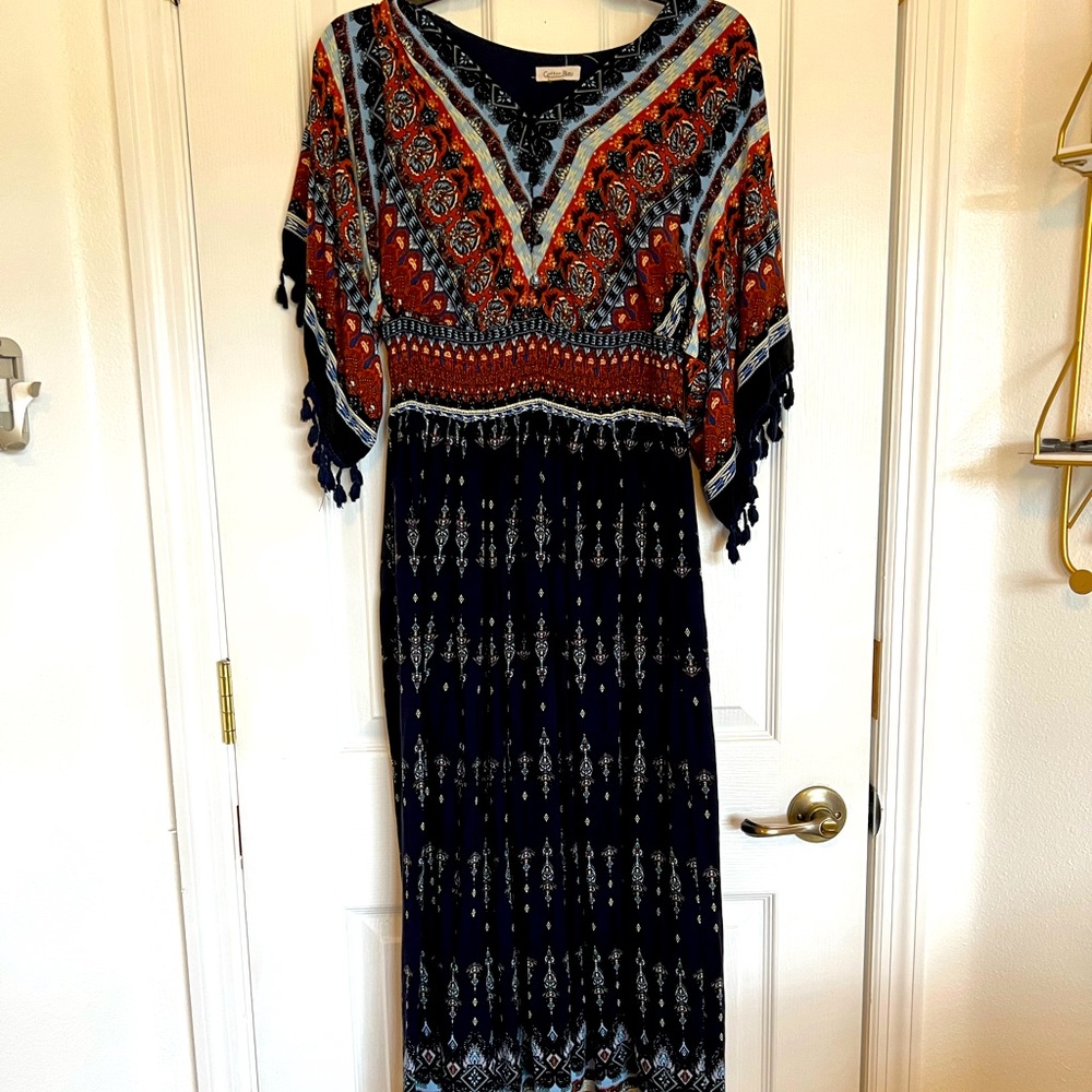 Boho Maxi Dress with sleeves